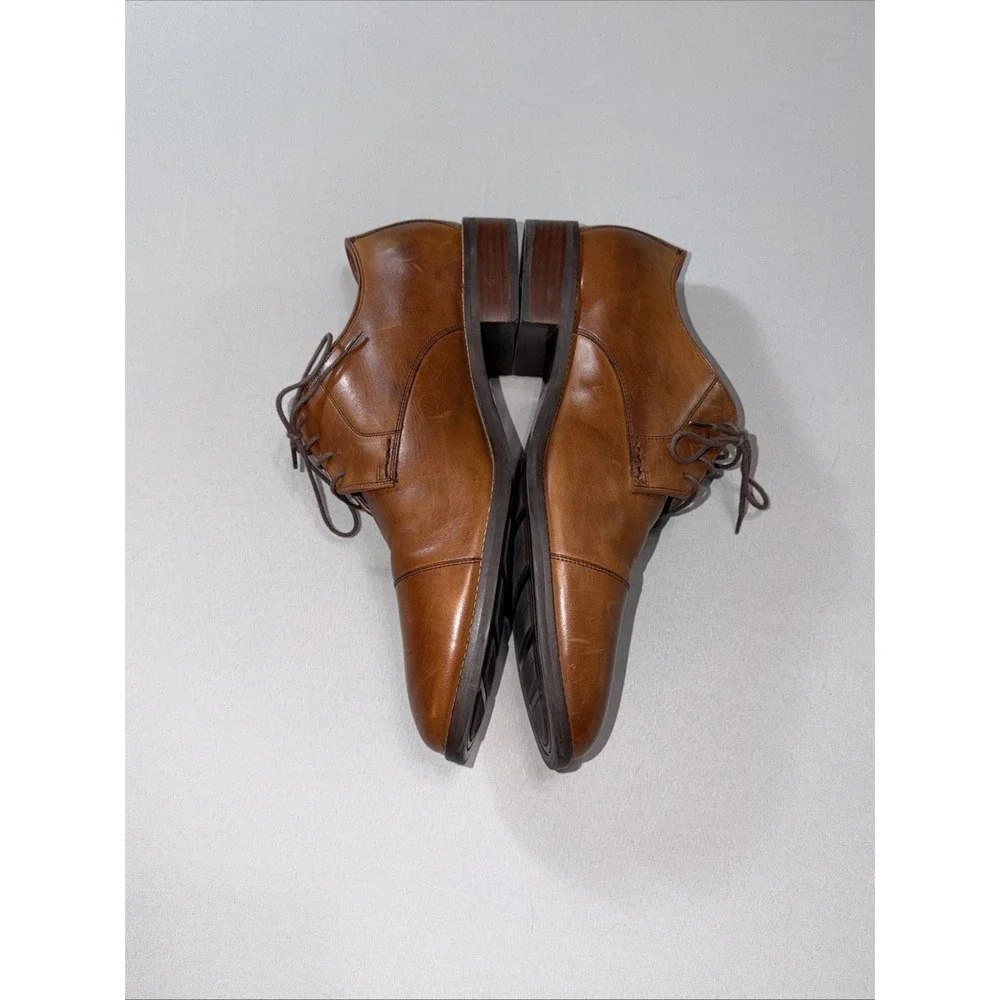 Cole Haan Lenox Hill Cap Toe Leather Brown Oxfords Size 14 Wide British Tan